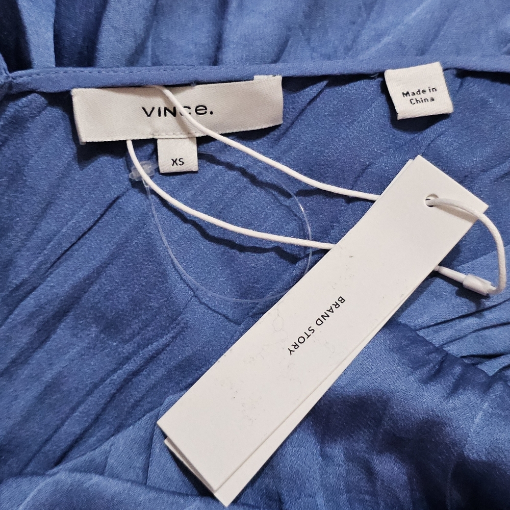 Vince V-Neck Pleated Slip Dress Womens XS - Picture 4 of 4